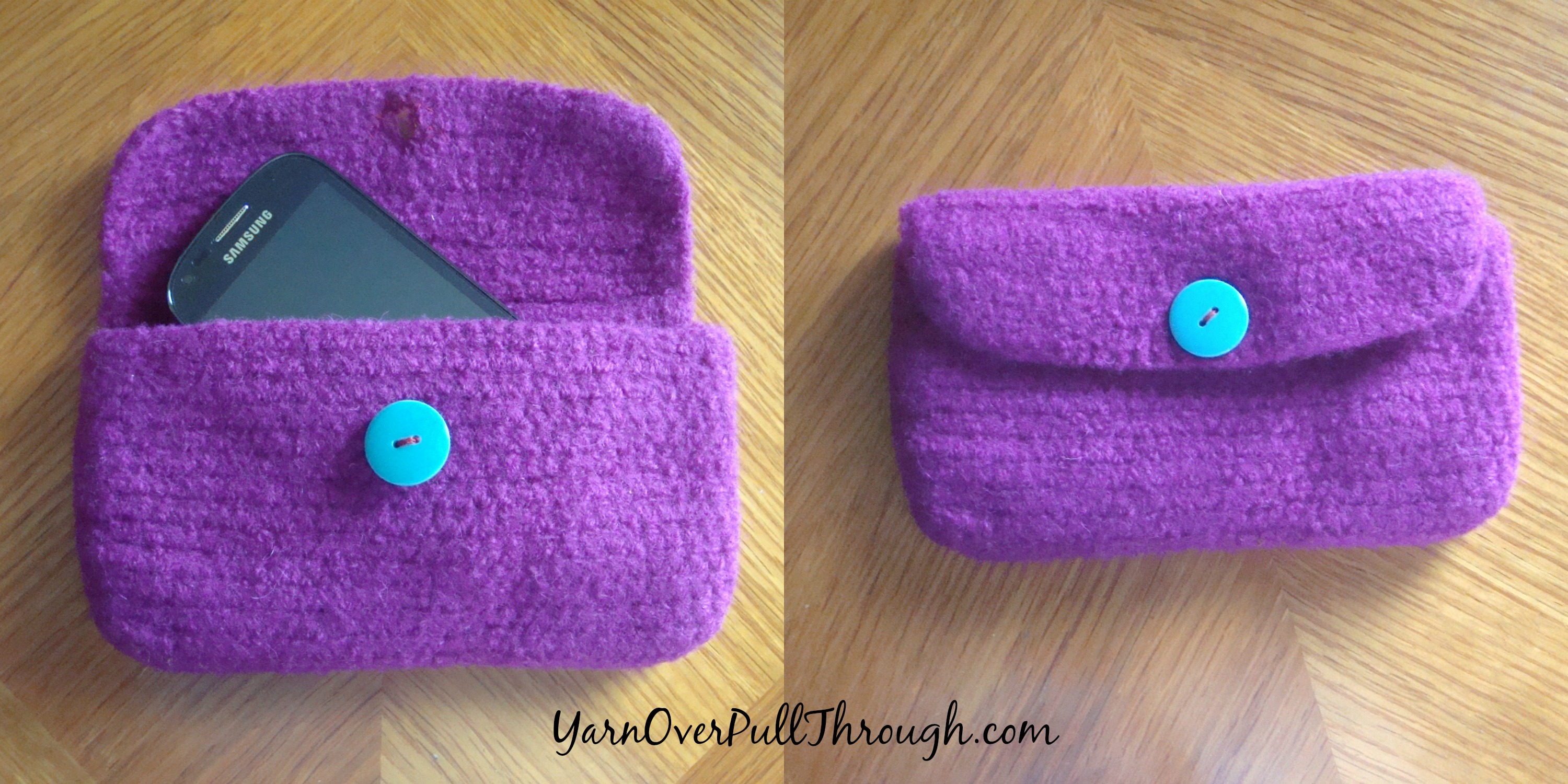 ABC Knitting Patterns - Felted Crochet Purse with 3-Color Flower